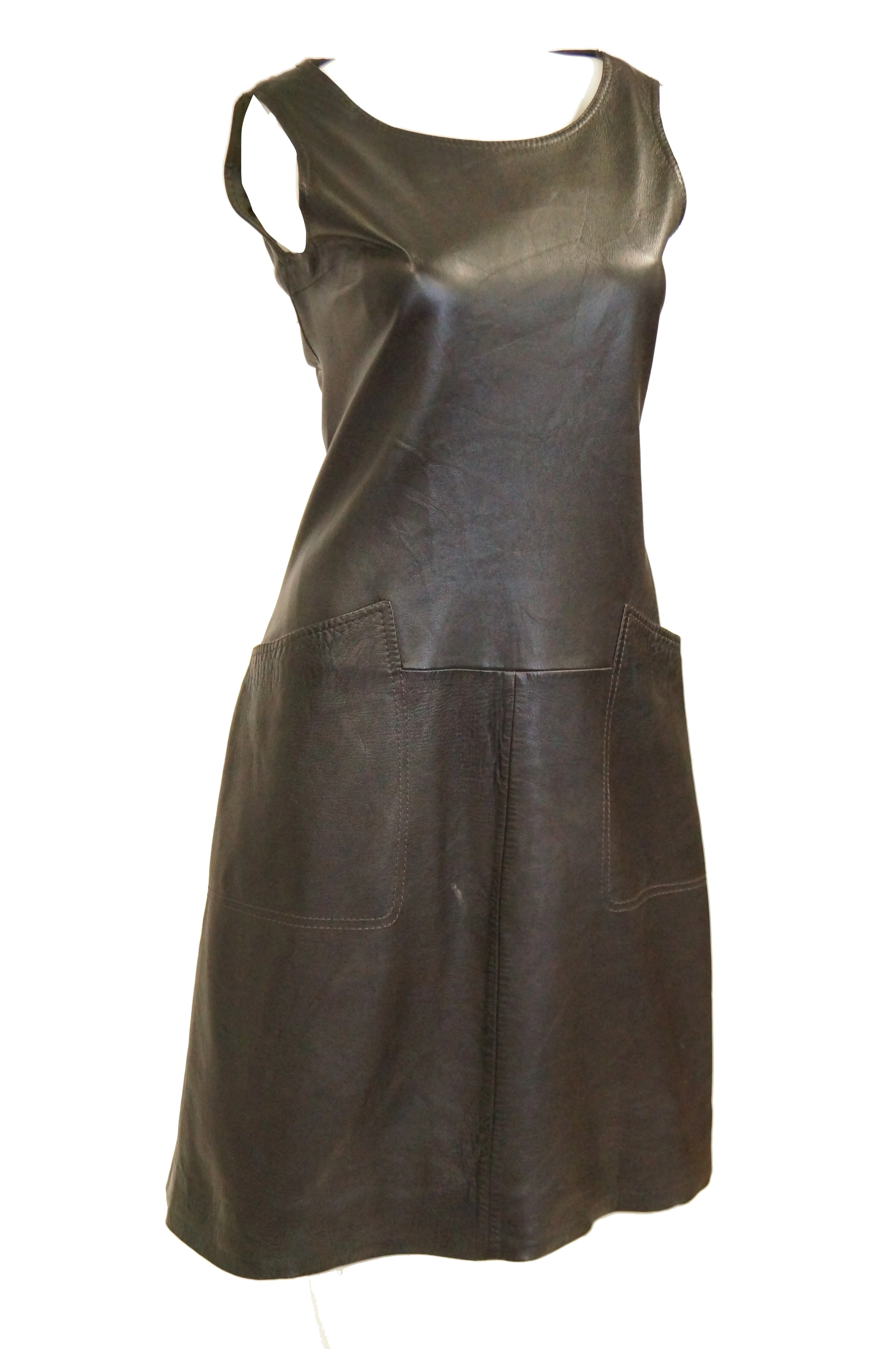 1960s Lambskin Leather Shift Dress