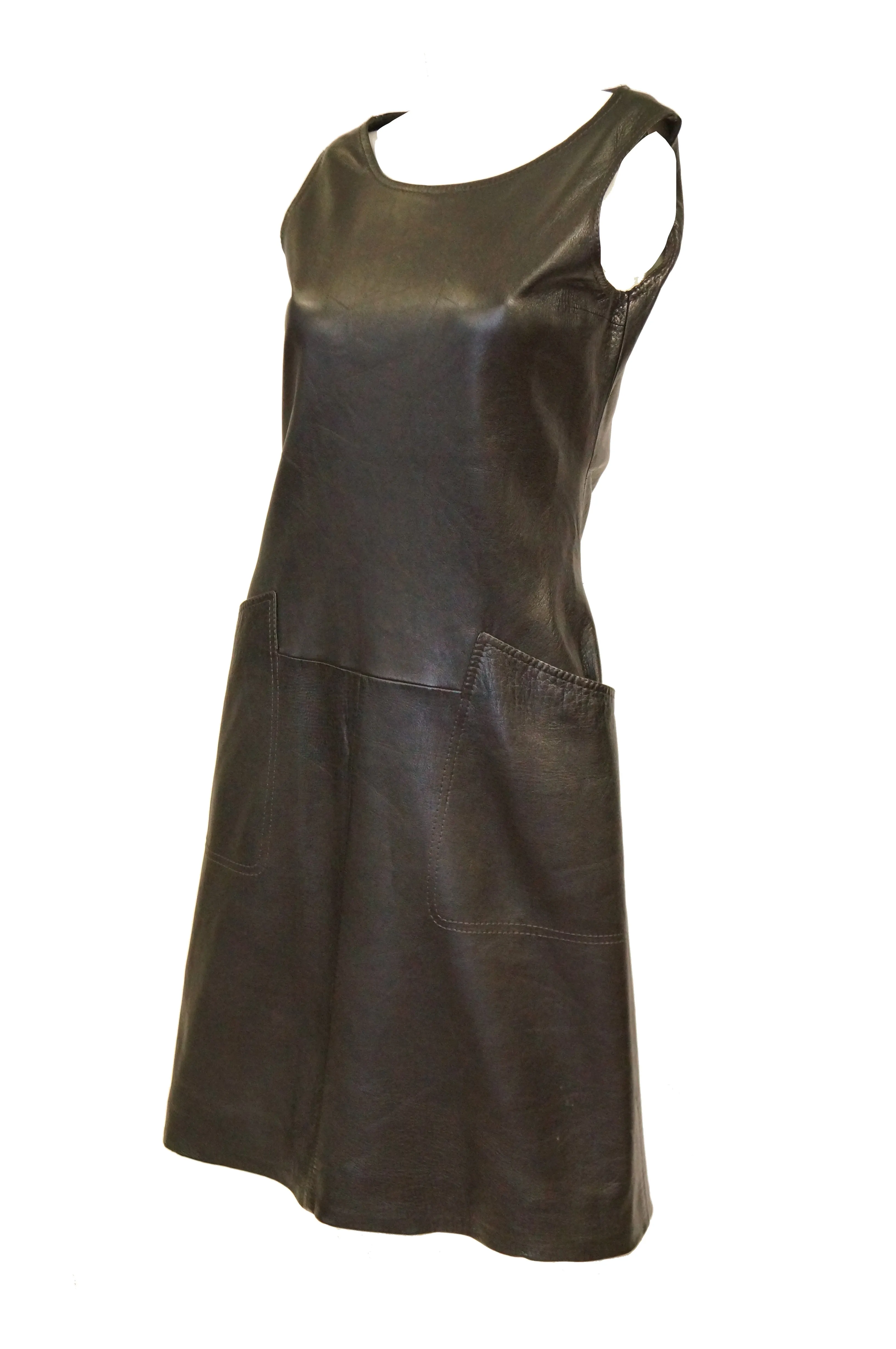 1960s Lambskin Leather Shift Dress