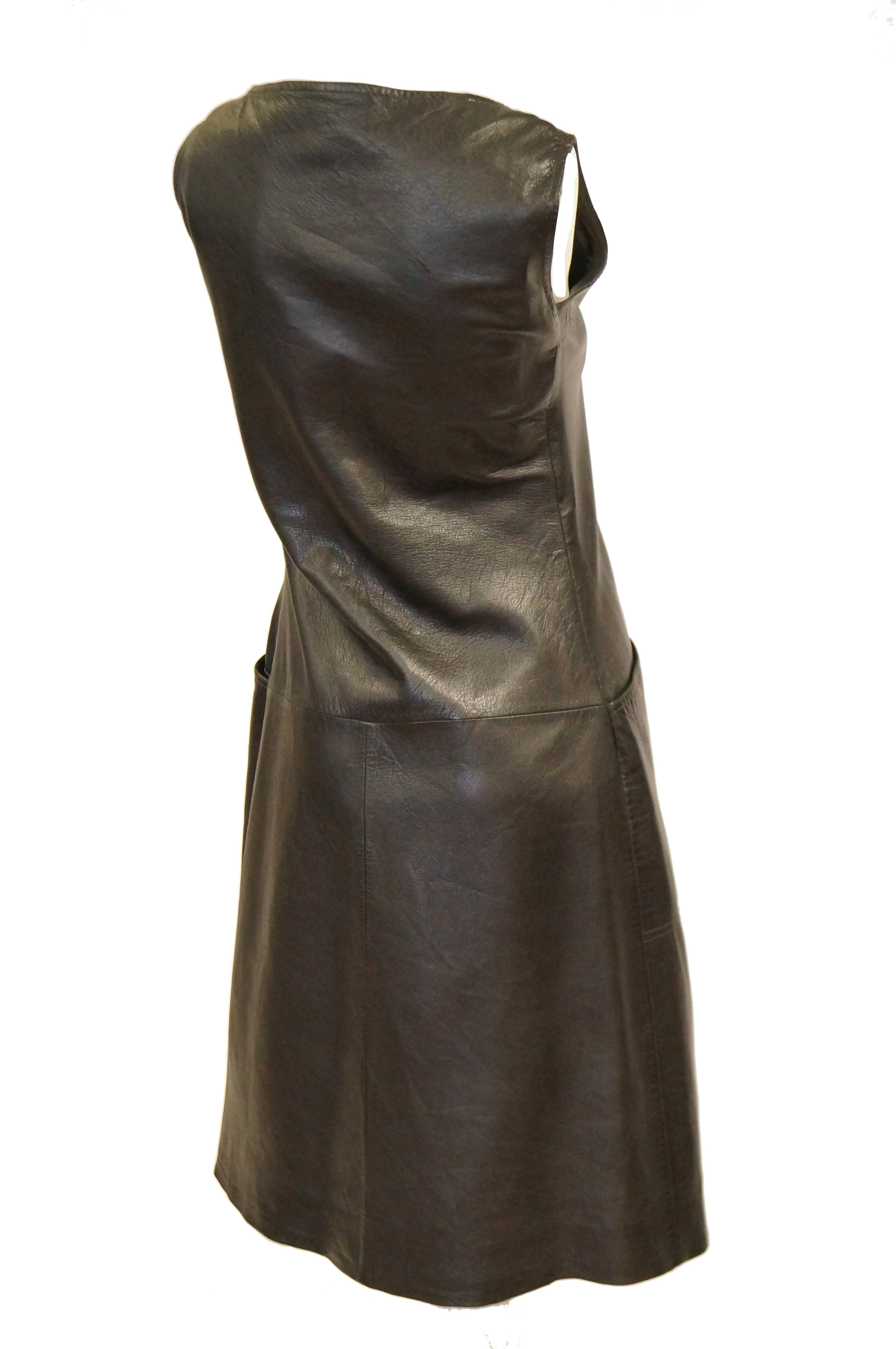 1960s Lambskin Leather Shift Dress