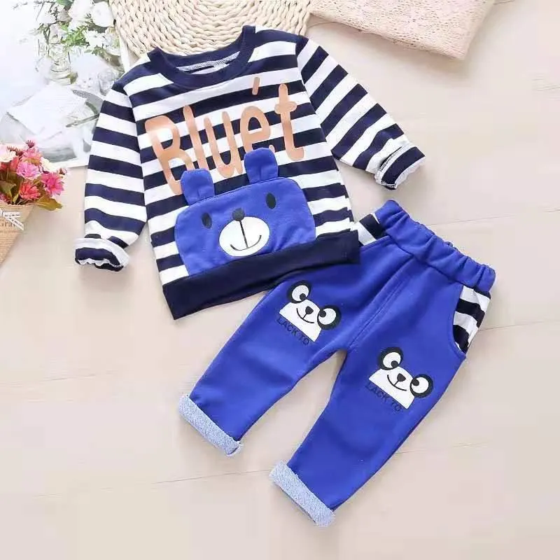 2-piece Bear Pattern Sweatshirt & Pants for Toddler Boy Wholesale Children's Clothing