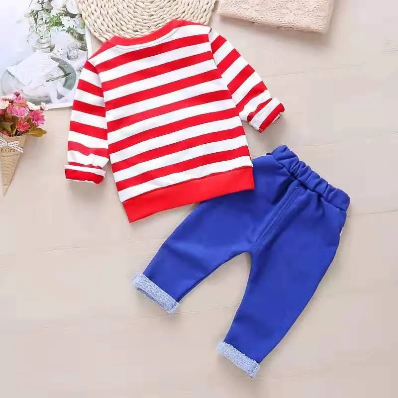 2-piece Bear Pattern Sweatshirt & Pants for Toddler Boy Wholesale Children's Clothing