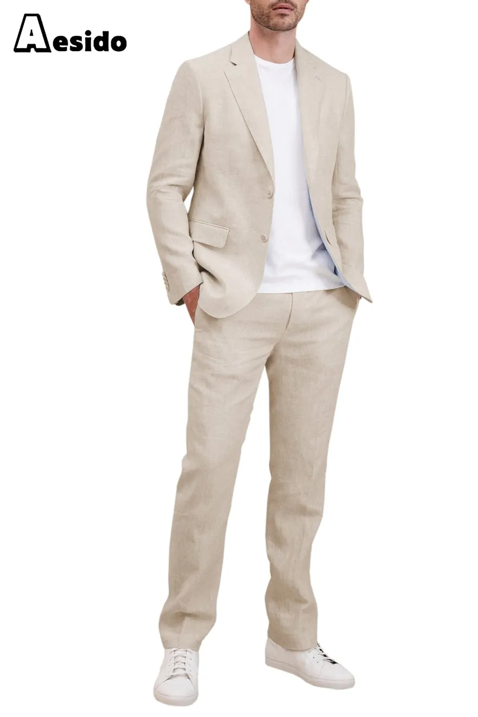 2 Piece Casual Notch Lapel Men's Suit (Blazer Pants)