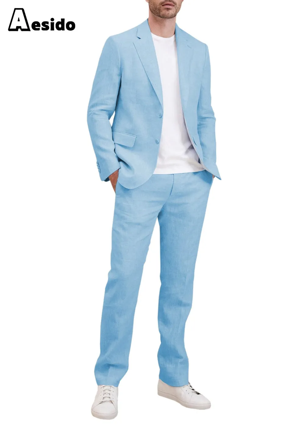 2 Piece Casual Notch Lapel Men's Suit (Blazer Pants)