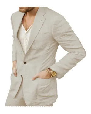 2 Pieces Casual Mens Suit For Leisure (Blazer   Pants)