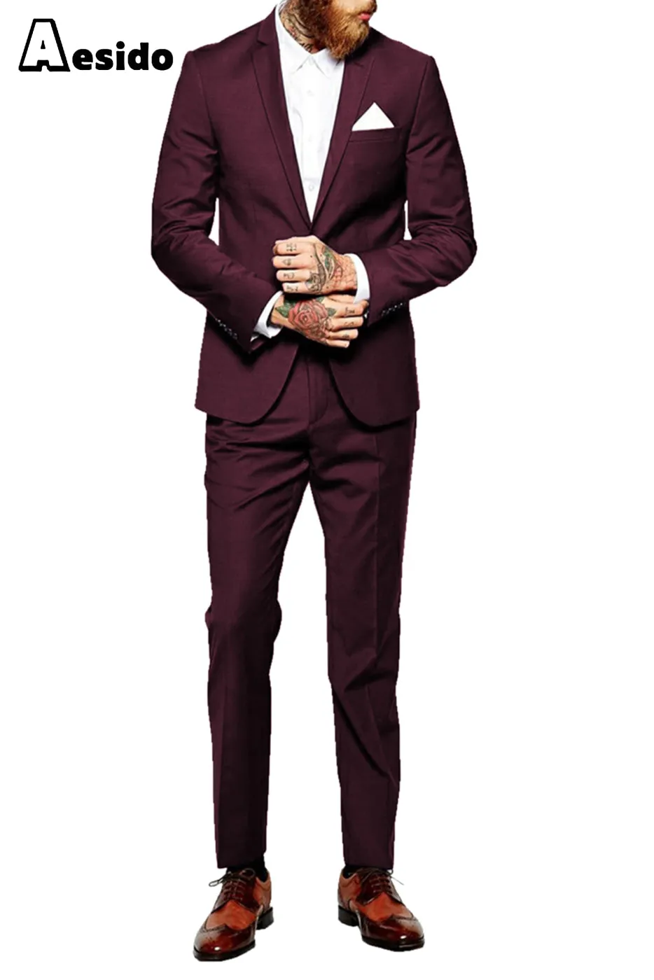 2 Pieces Single Breasted Notch Lapel Men Suit (Blazer Pants)