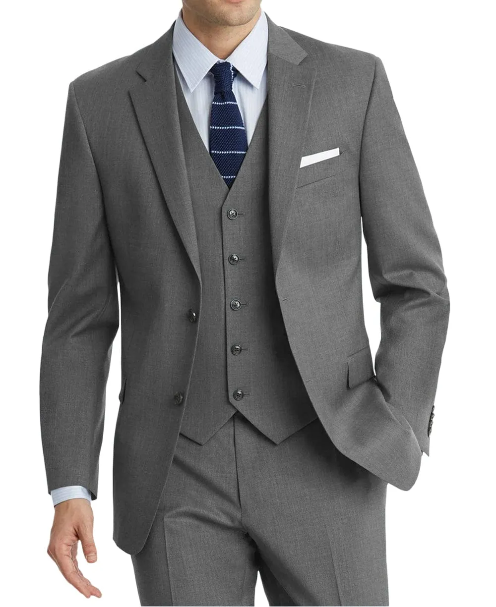 3 Piece Single Breasted Notch Lapel Men's Suit For Wedding (Blazer Vest Pants)