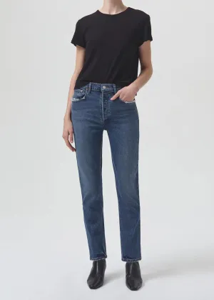 AGOLDE Riley Long High Rise Straight Jean - Pose