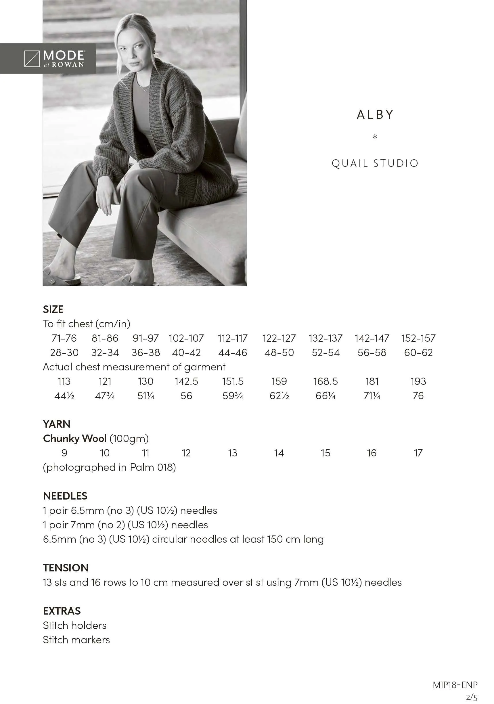 Alby in Mode at Rowan Chunky Wool - MIP18-M