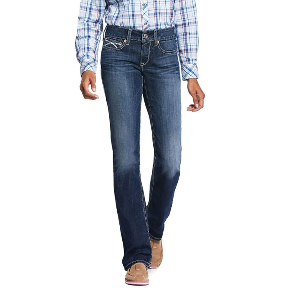 Ariat R.E.A.L. Mid Rise Stretch Brianne Stackable Straight Leg Jean