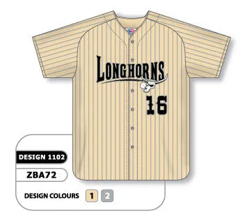 Athletic Knit Custom Sublimated Full Button Baseball Jersey Design 1102