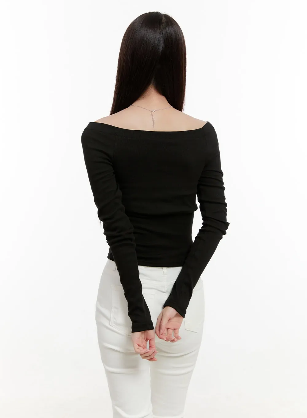 Basic Slim Off-Shoulder Top OG429