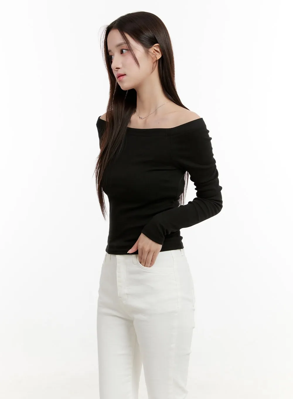 Basic Slim Off-Shoulder Top OG429