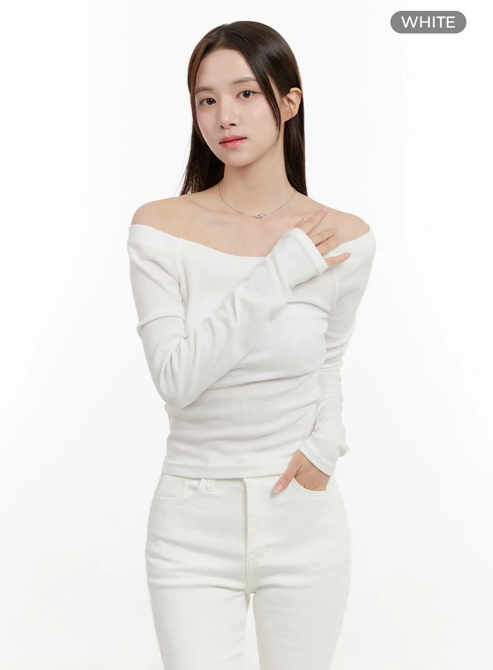 Basic Slim Off-Shoulder Top OG429