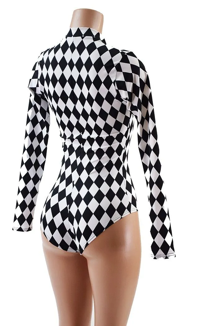 Black & White "Stella" Zipper Romper