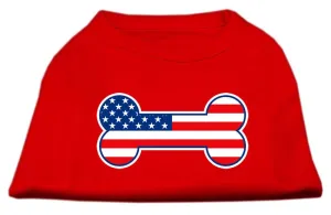 Bone Shaped American Flag Screen Print Shirts  Red L (14)