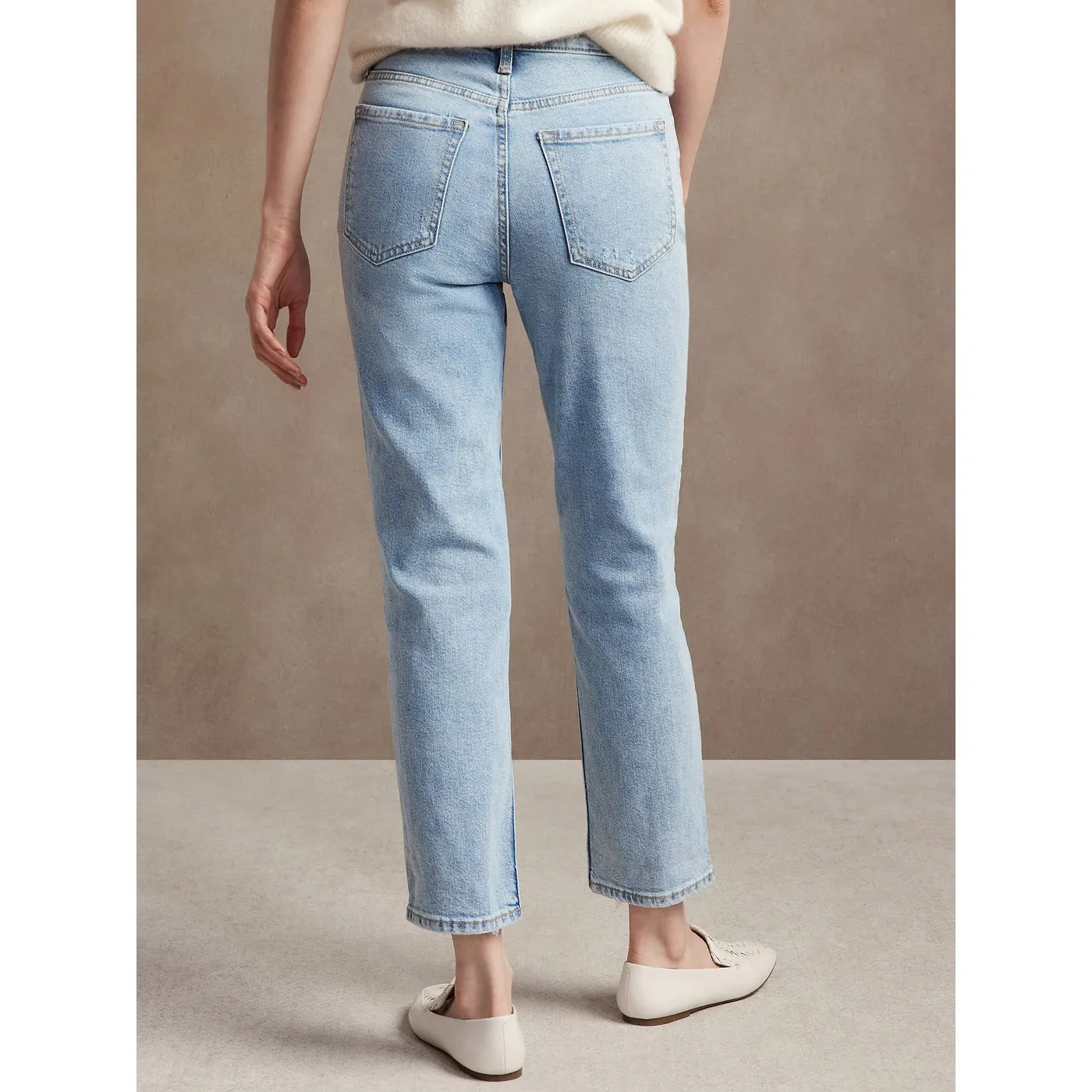 BR Light Wash High Straight Jeans