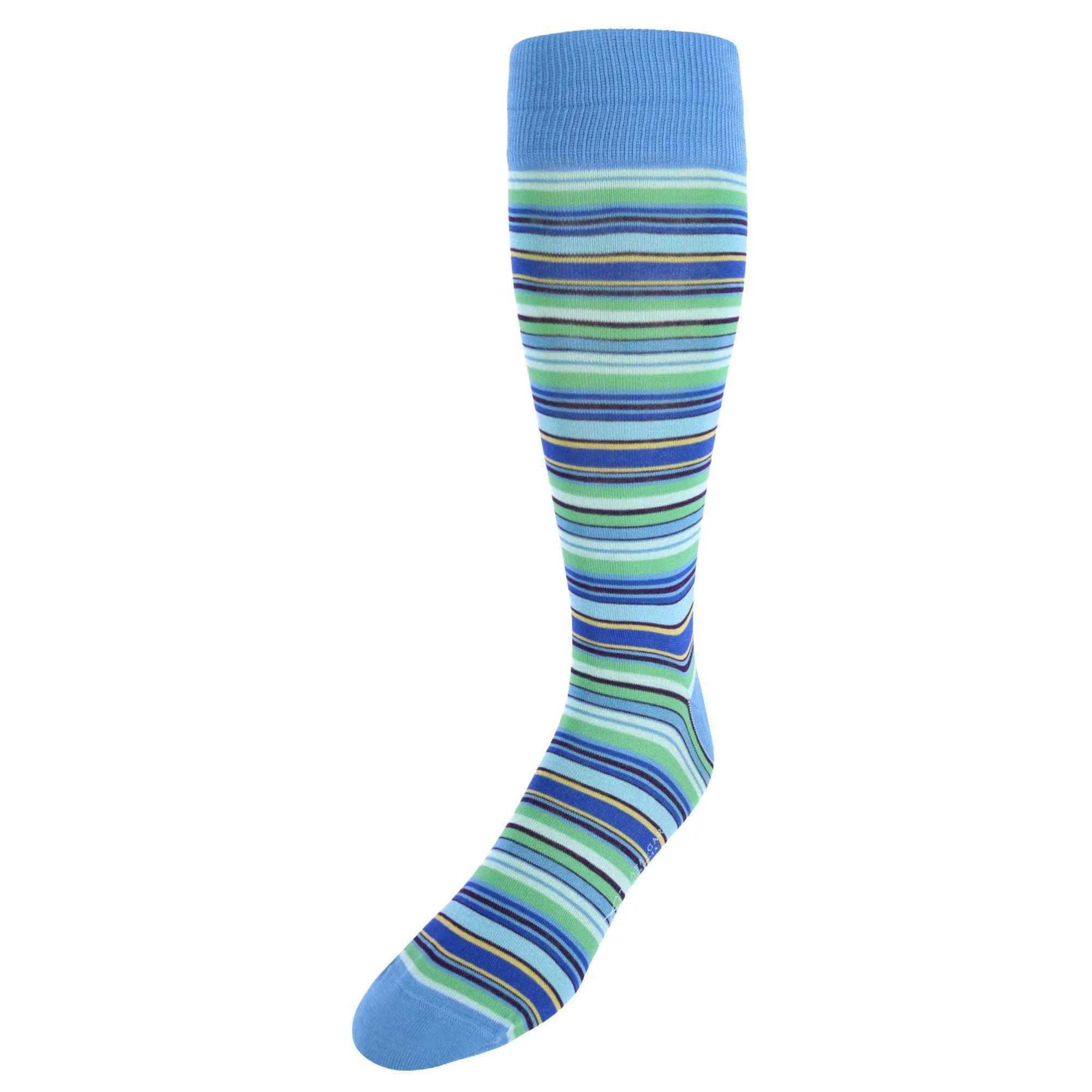 Brady Multi Stripe Mid-Calf Mercerized Cotton Socks