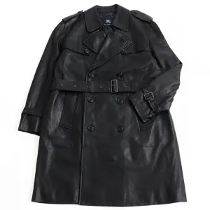 Burberry Lamb Leather Trench Coat Black M