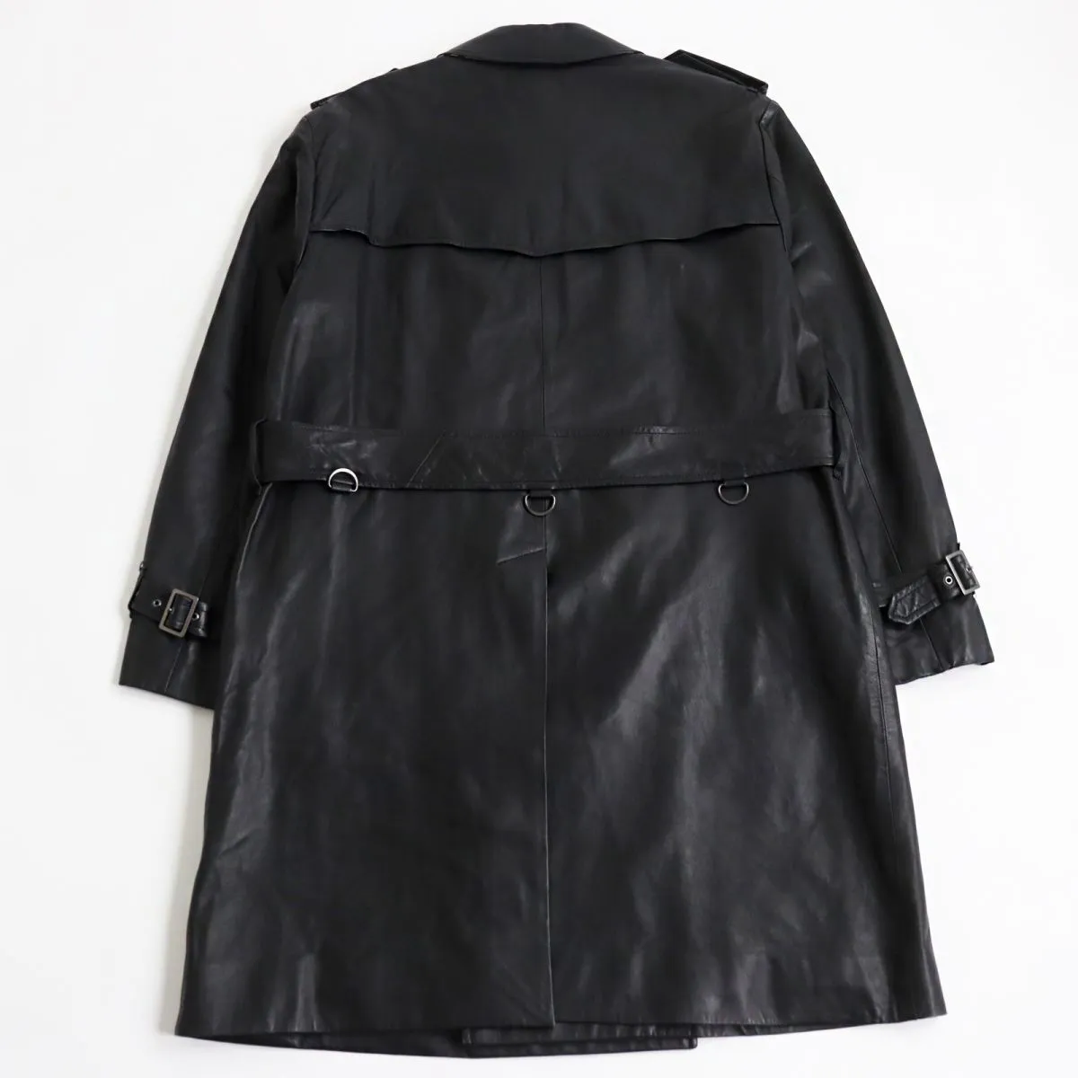 Burberry Lamb Leather Trench Coat Black M