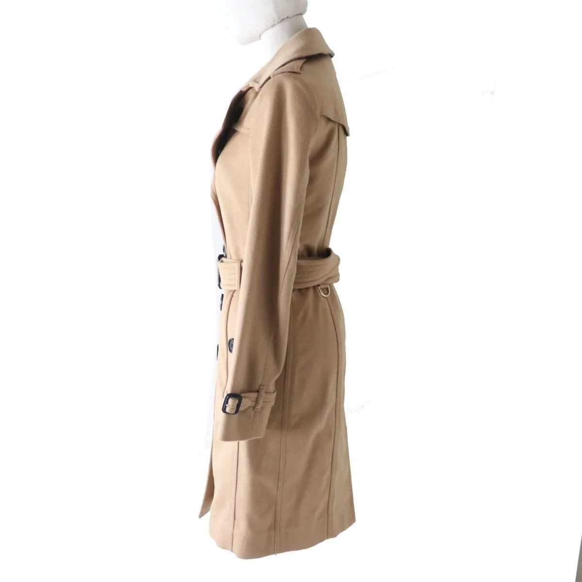 Burberry Sandringham Cashmere Trench Coat Camel 36