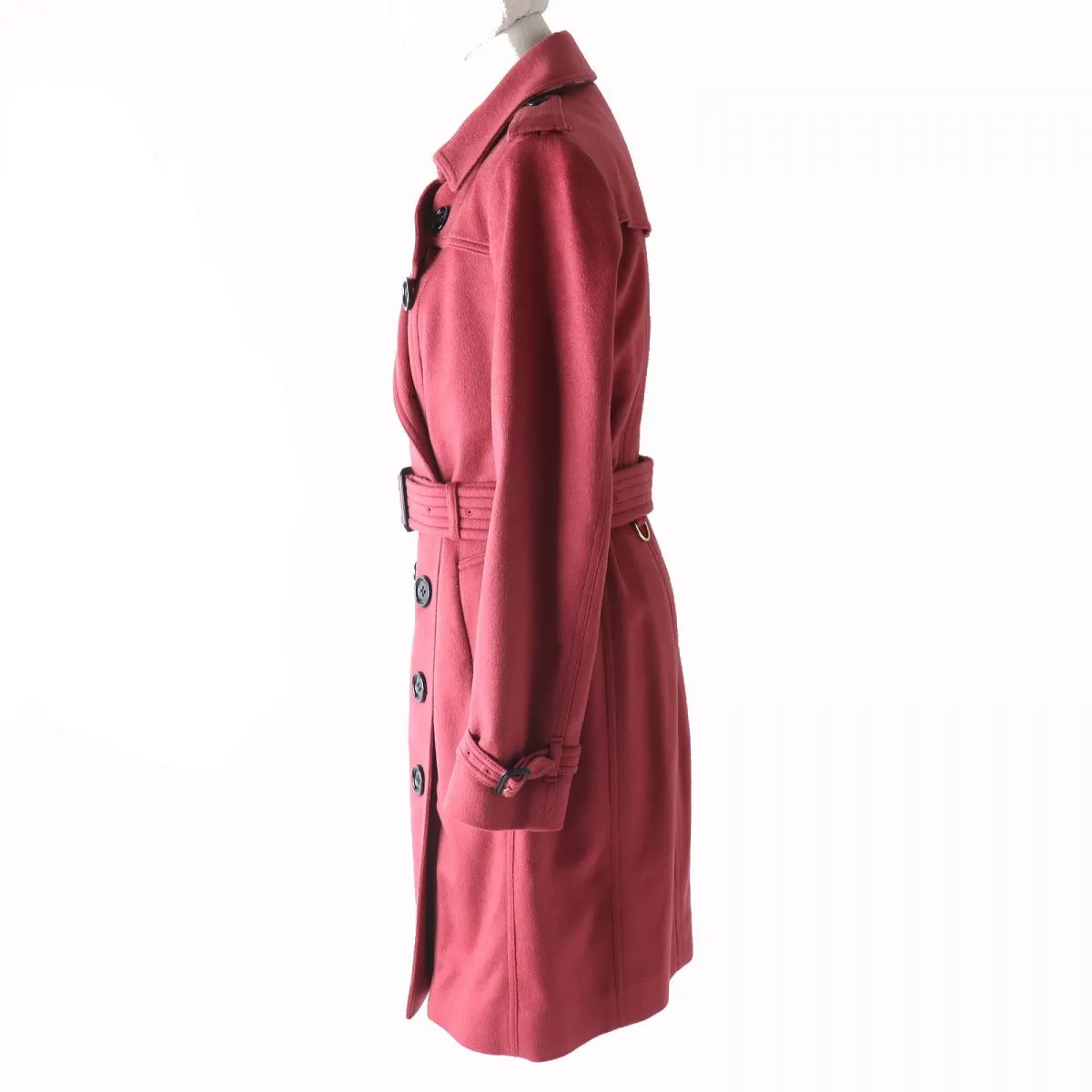 Burberry Sandringham Cashmere Trench Coat Pink