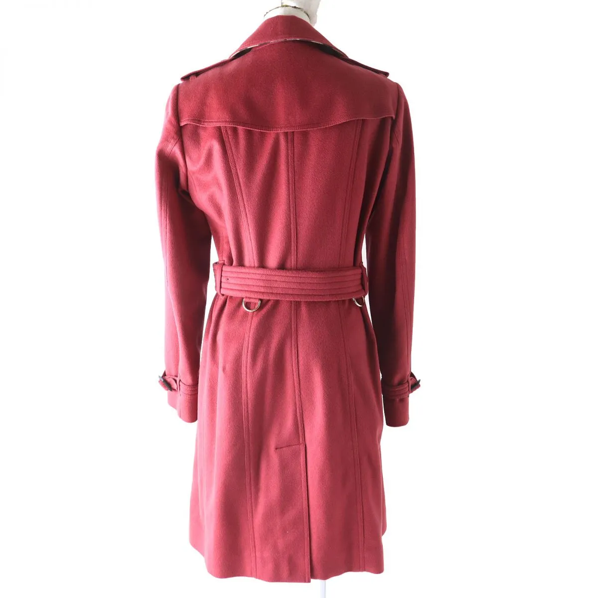 Burberry Sandringham Cashmere Trench Coat Pink