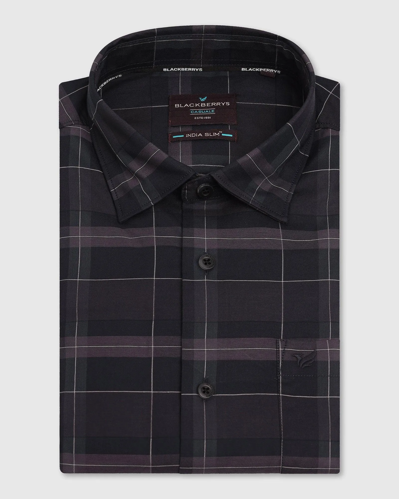 Casual Navy Check Shirt - Niger