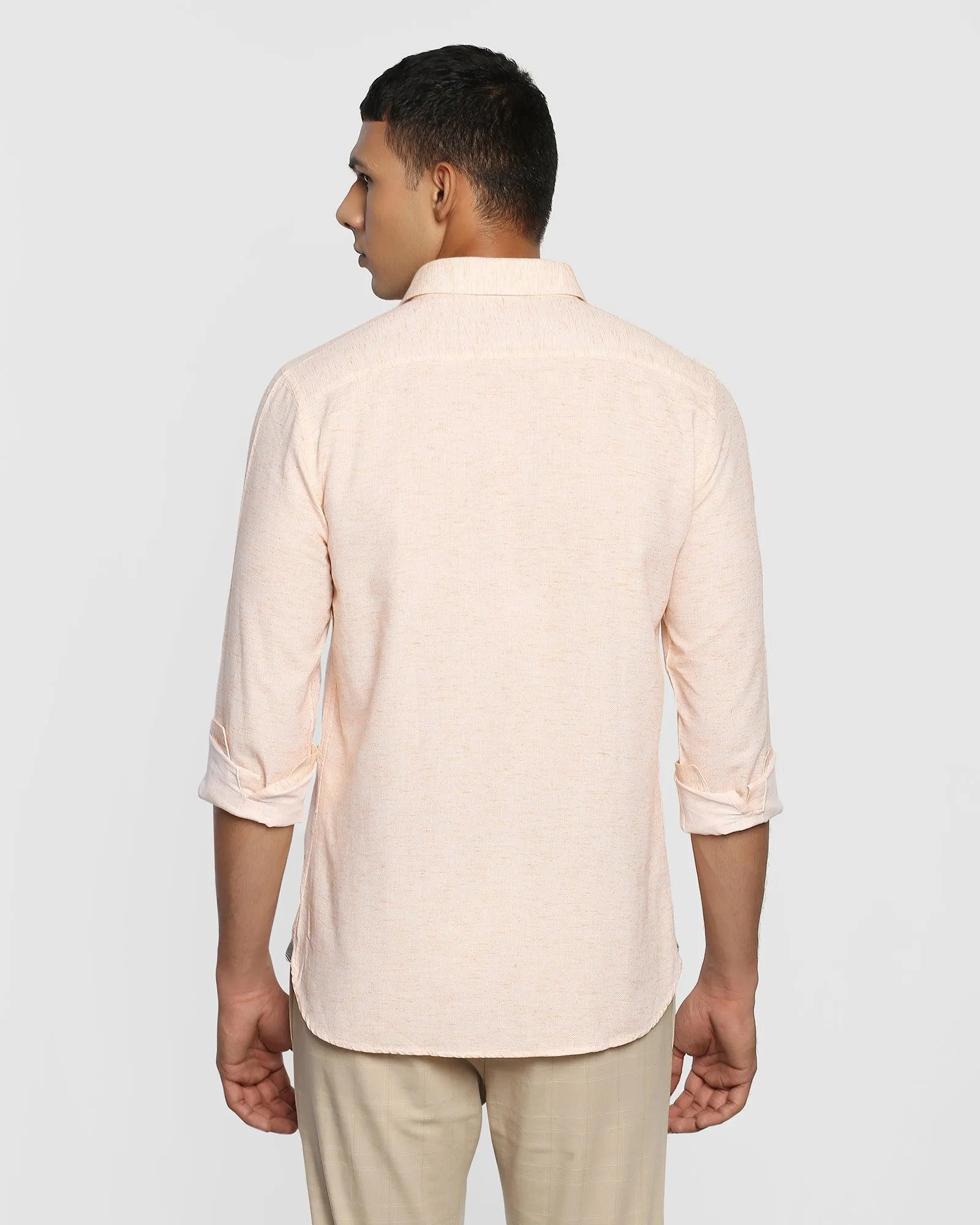 Casual Orange Textured Shirt - Suki