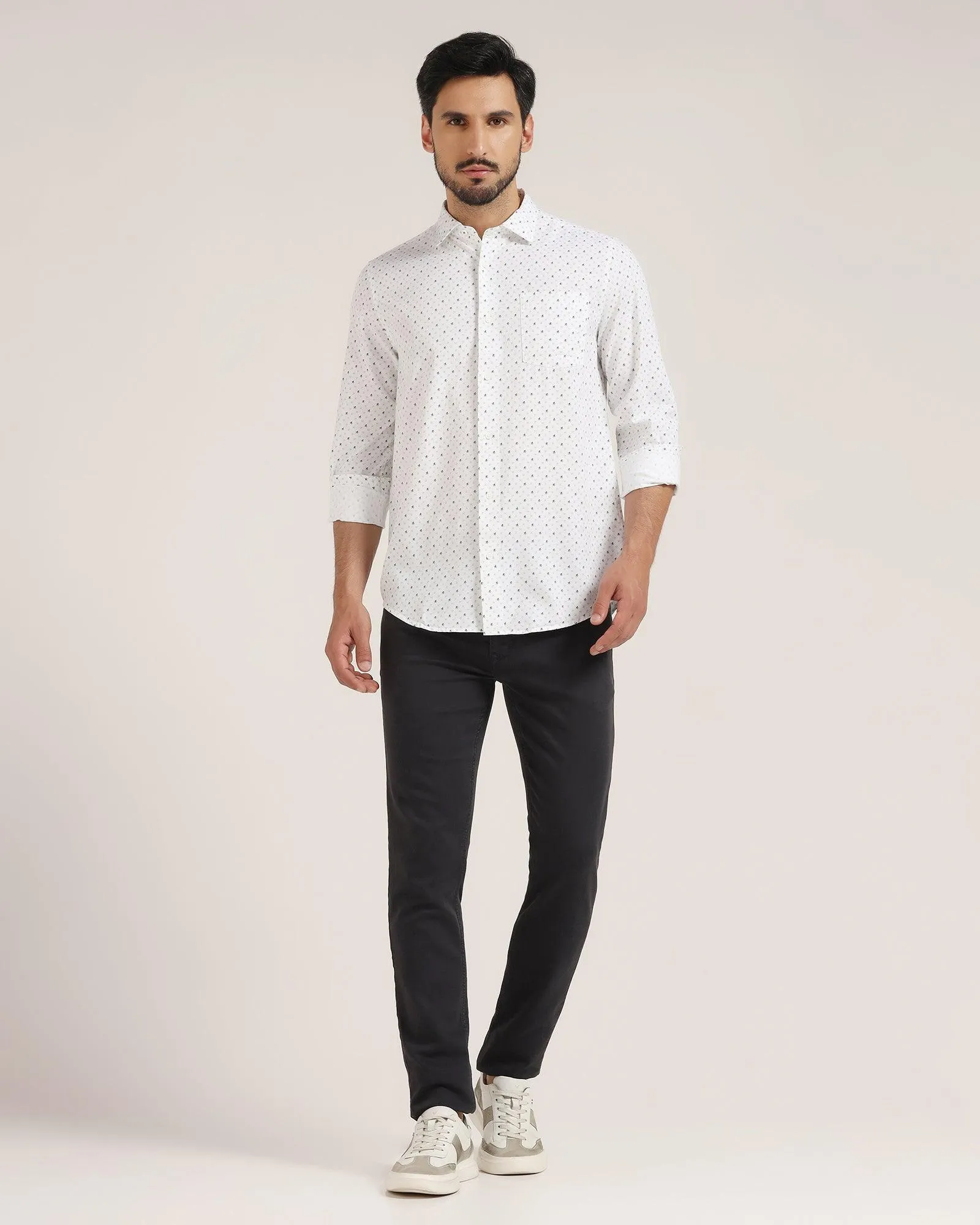 Casual White Printed Shirt - Venga