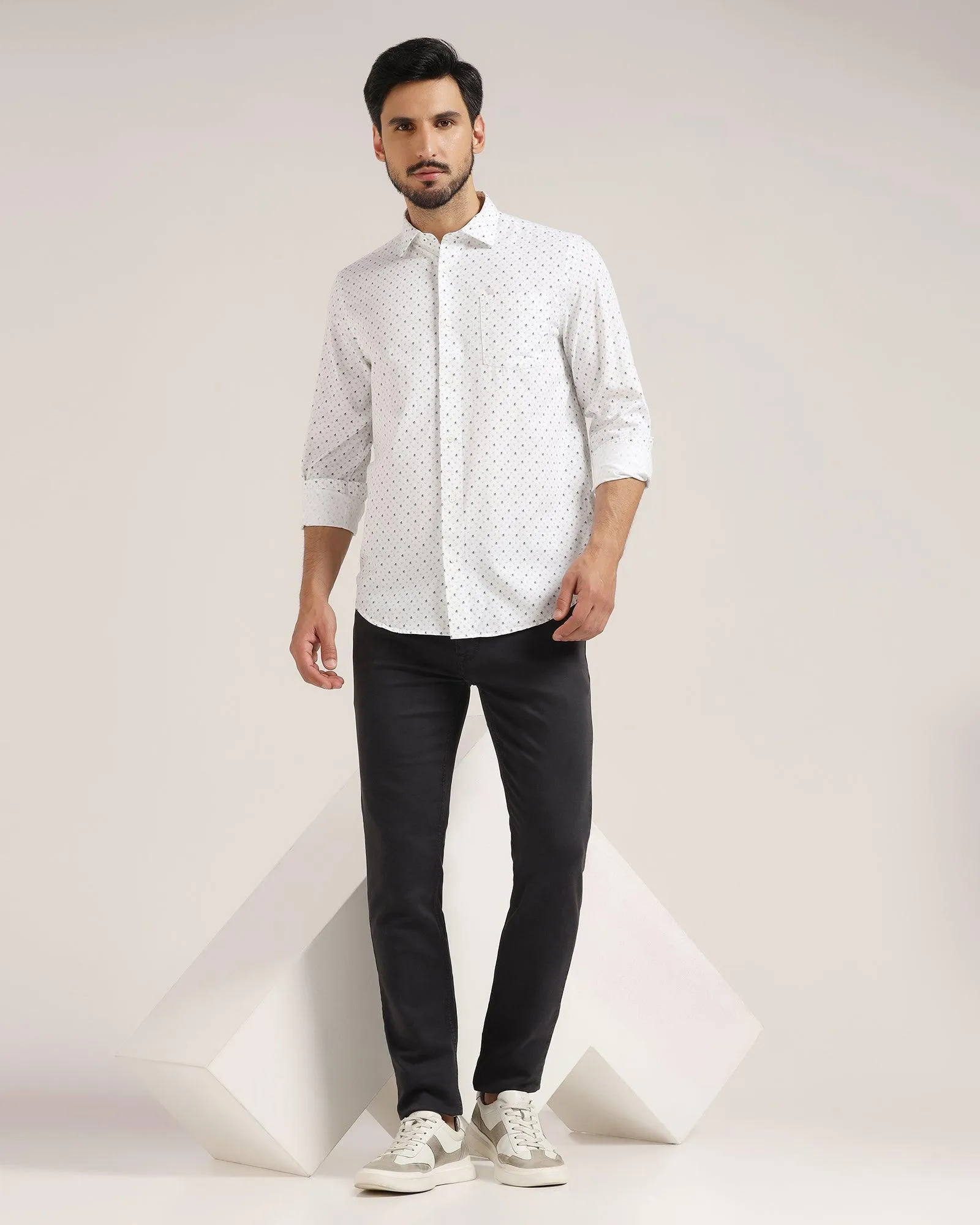 Casual White Printed Shirt - Venga