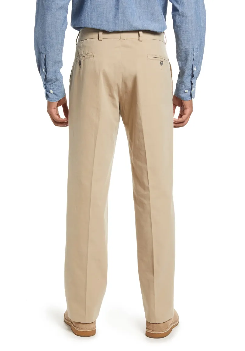 Charleston Khakis Washed Poplin, Flat Front, Regular Rise, Khaki