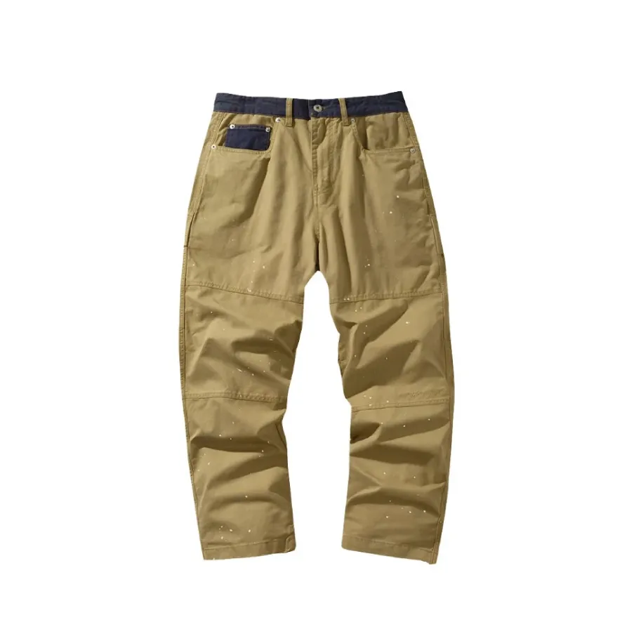 Contrast Waistband Paint Splash Workwear Cargo Pants