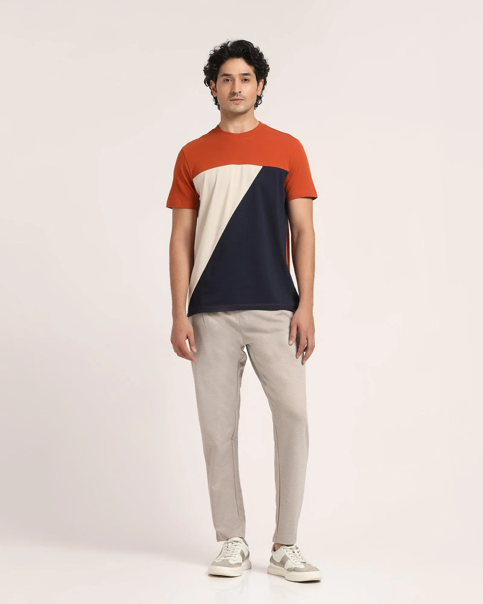 Crew Neck Rust Orange Solid T-Shirt - Bella