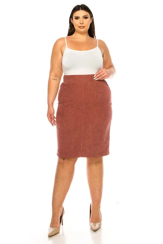 Debbie Style Corduroy Skirt- Chestnut