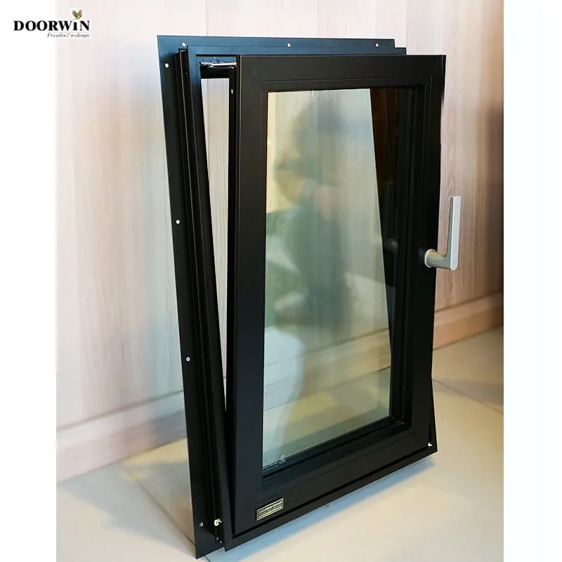 Doorwin 2021Latest Design Two Way Open Long slim aluminum profile Tilt And Turn Casement Glass Slim line window