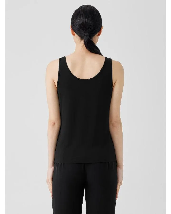 Eileen Fisher Scoop Neck Silk Jersey Tank Top