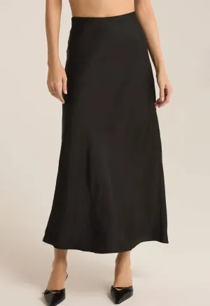 Europa Poly Sheen Skirt-Black