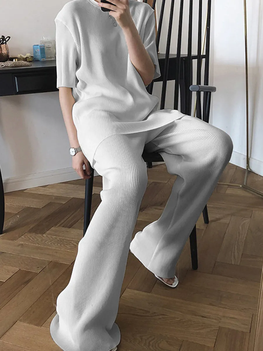 Fashionable Simple Casual Loose Comfortable Top Pants Suit