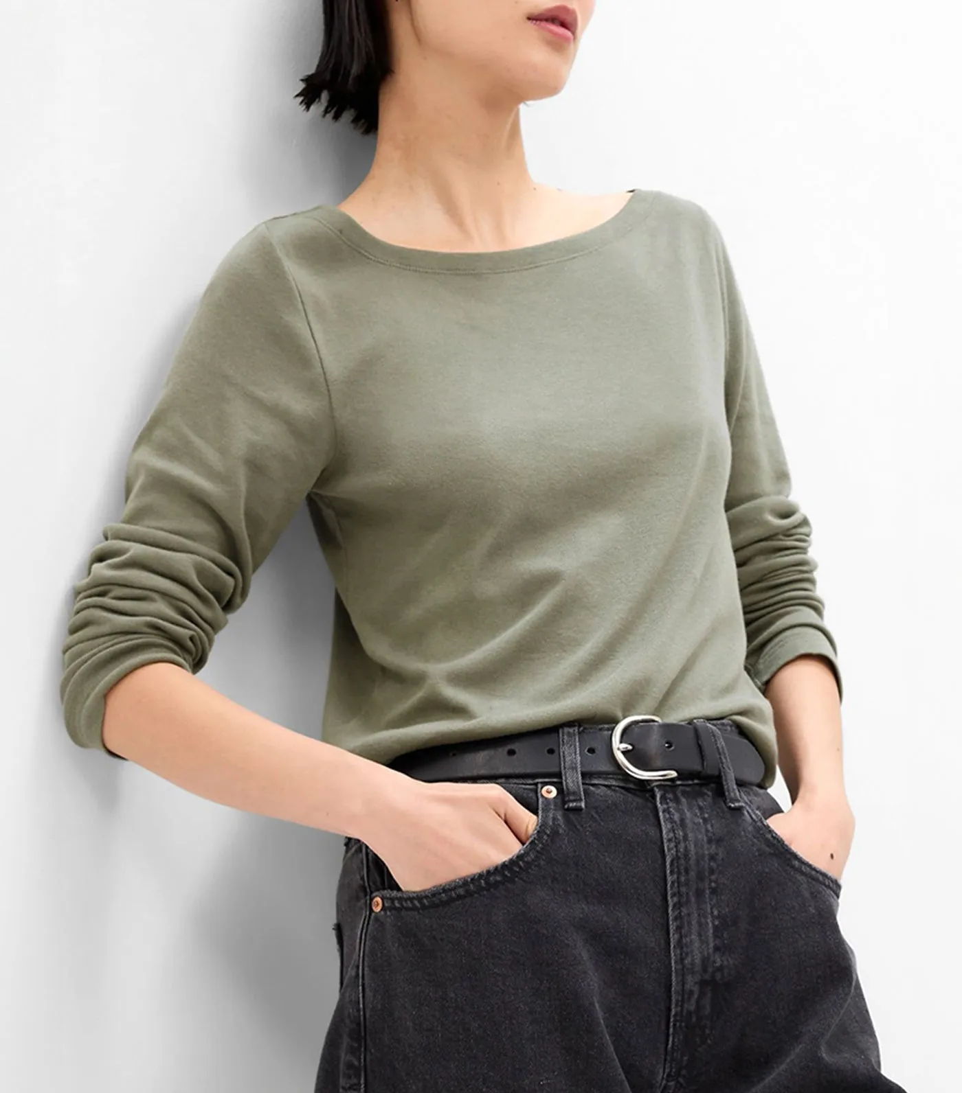 Favorite Boatneck T-Shirt Mesculen Green