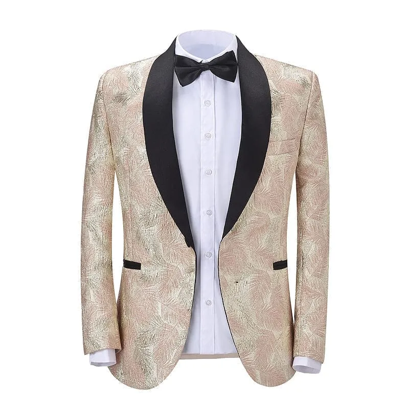 Formal Shawl Lapel Tuxedos Patterned 2 Pieces Mens Suit  (Blazer Pants)