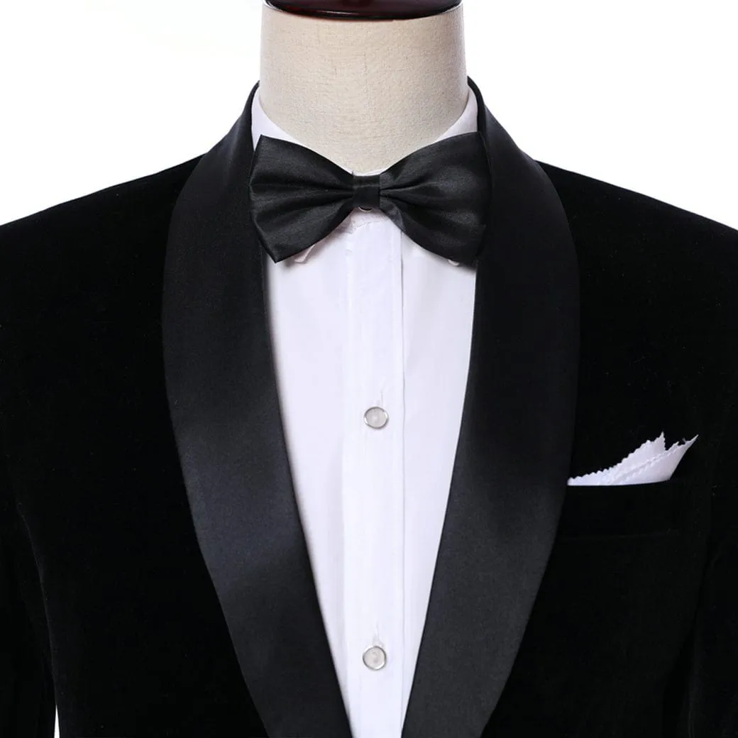 Formal Shawl Lapel Tuxedos Velveteen 2 Pieces Mens Suit (Blazer Pants)