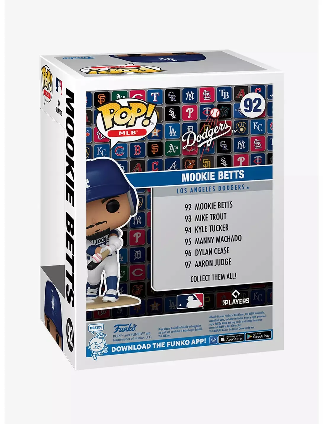 Funko POP! MLB: Dodgers - Mookie Betts (Home Uniform) #92