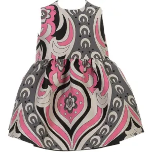 Girls Pink & Grey Twill Dress