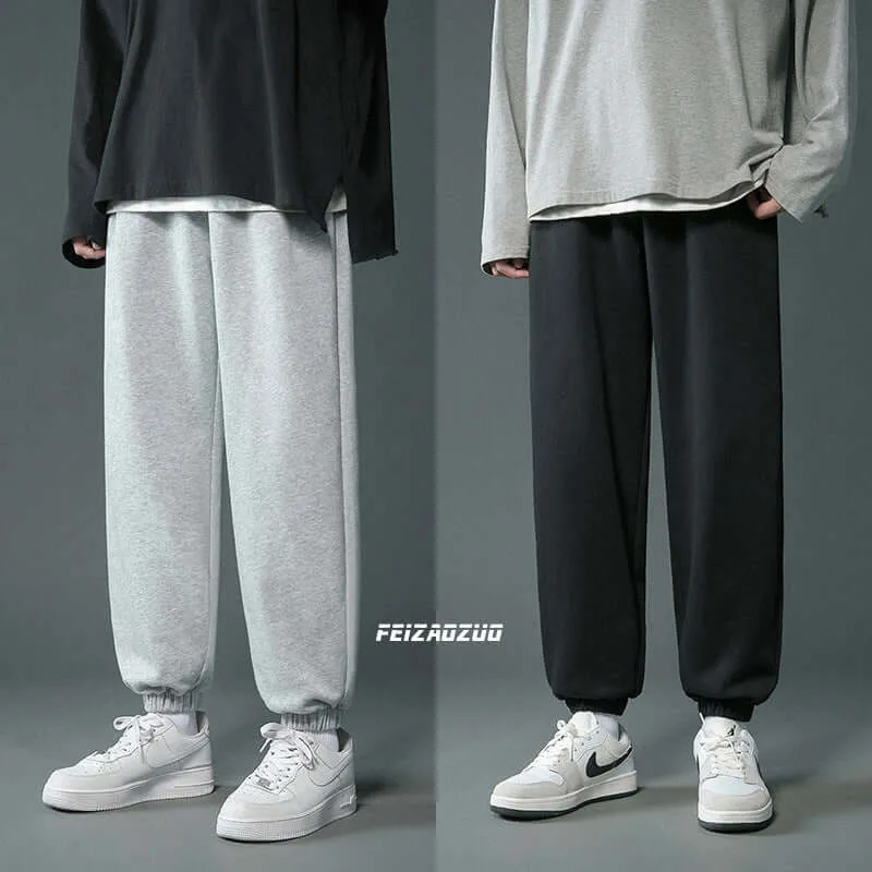 Gray weaponi male trend autumn wide leg pants straight loose casual pants sports pants