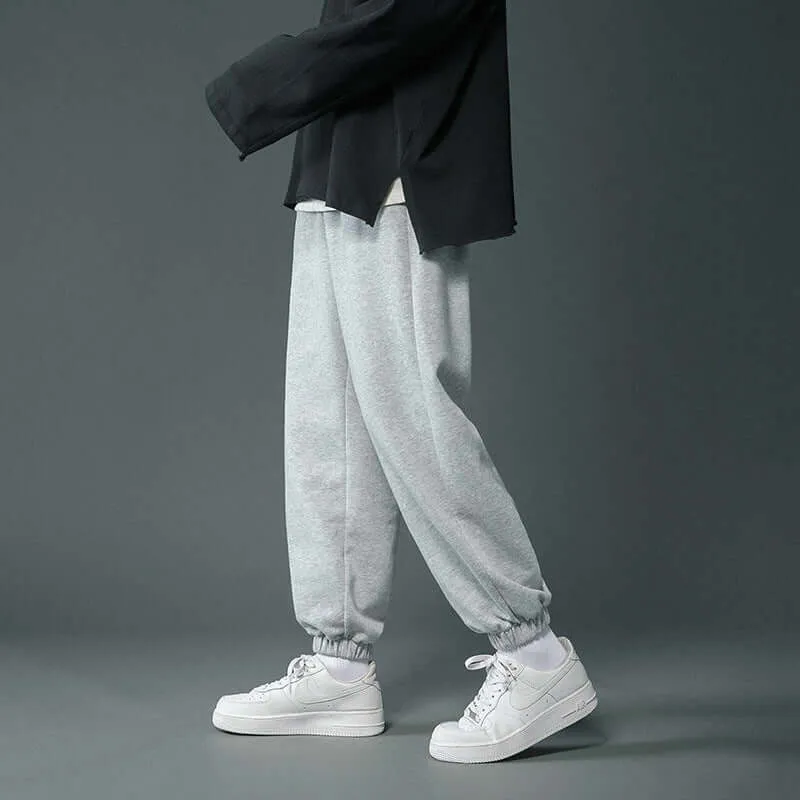 Gray weaponi male trend autumn wide leg pants straight loose casual pants sports pants