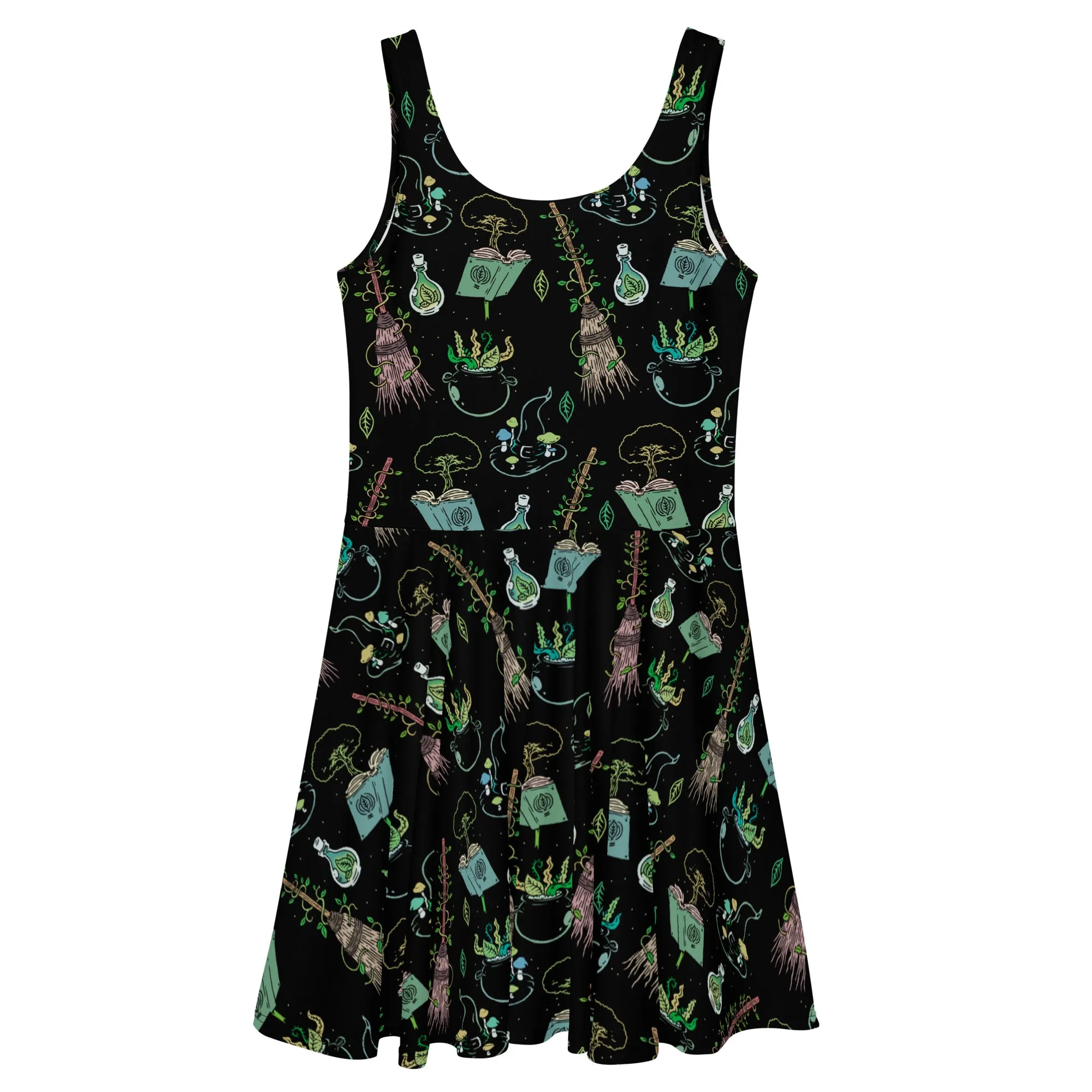 Green Witch Skater Dress