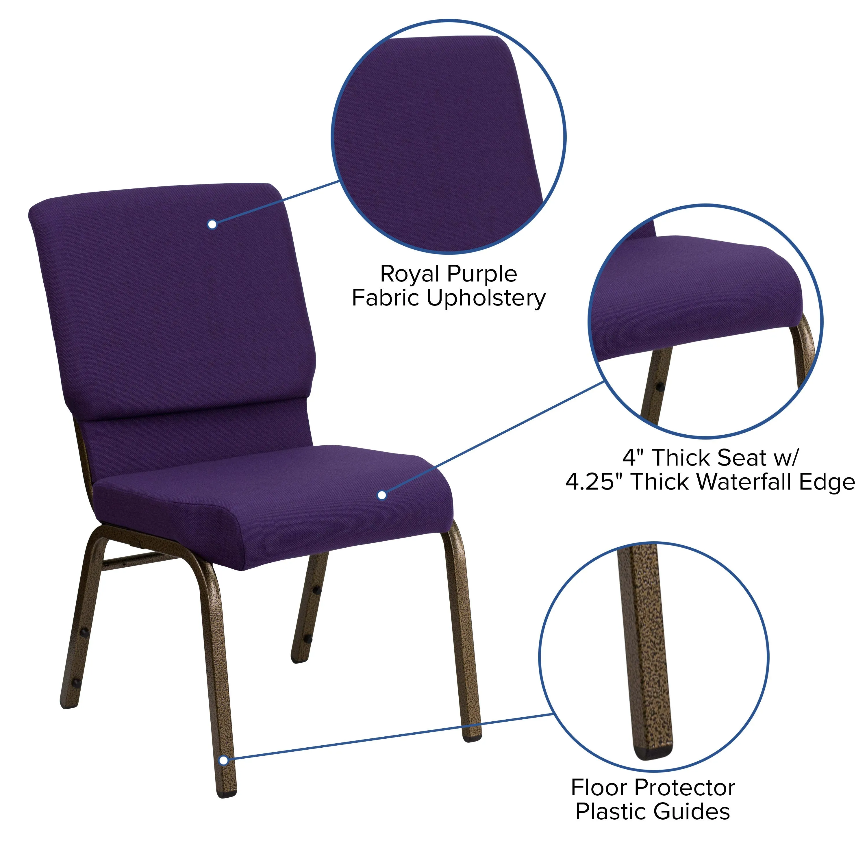 HERCULES Series Auditorium Chair - Stacking Padded Chair - 19inch Wide Seat