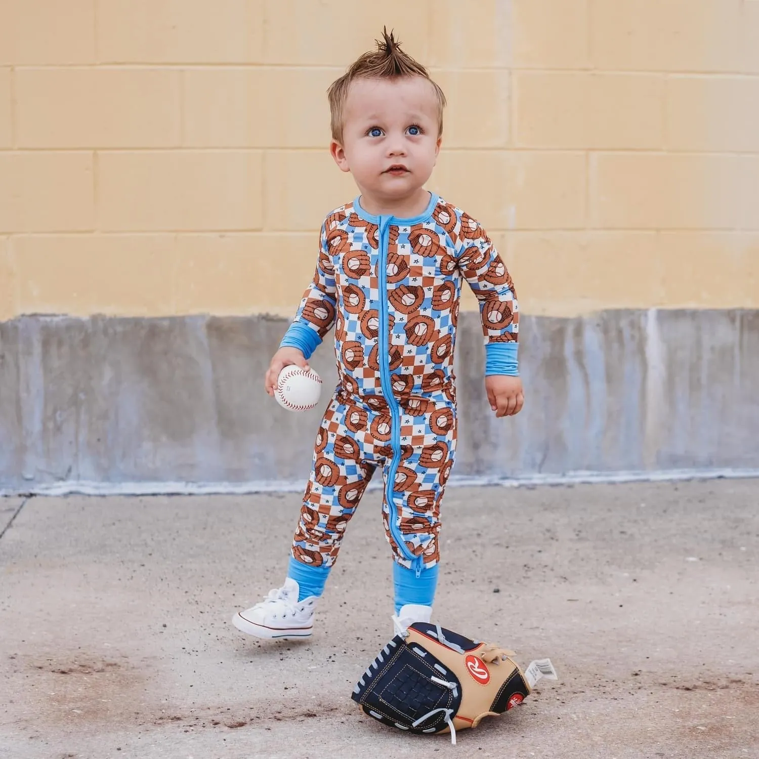 Hey Batter Batter Checkers Dream Romper