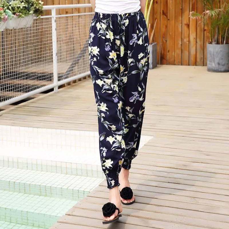 Lantern Pants Bohemian Loose Artificial Cotton Wide Leg Elephant Beach Trousers