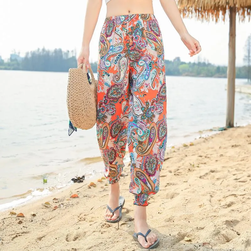 Lantern Pants Bohemian Loose Artificial Cotton Wide Leg Elephant Beach Trousers